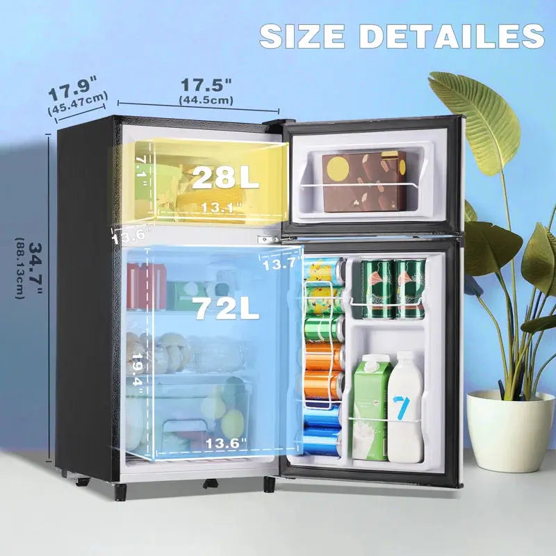 WANAI 3.5 Cubic Feet Freestanding Mini Fridge with Freezer | Fridge.com