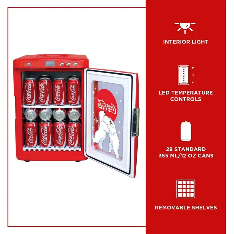 Coca-Cola Polar Bear 28 Can Cooler/Warmer 12V DC 110V AC Mini Fridge Red | Fridge.com