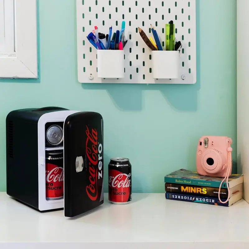 Coca-Cola Coke Zero 4L Cooler/Warmer 12V DC 110V AC Mini Fridge, Black | Fridge.com