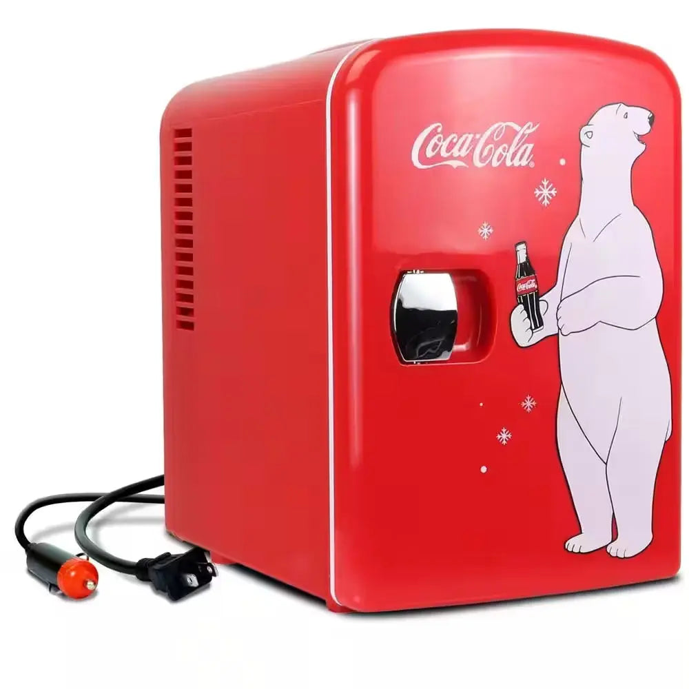 Polar Bear4L Cooler/Warmer With12V DC and 110V AC Cords, 6 Can Portable Mini Fridge, Red | Fridge.com