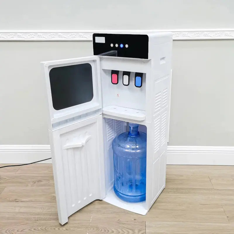 Water Dispenser, 12.2 X 12.6 X 38.6", Bottom Load Cabinet with Cold Hot Room Temperature Outlets | Fridge.com