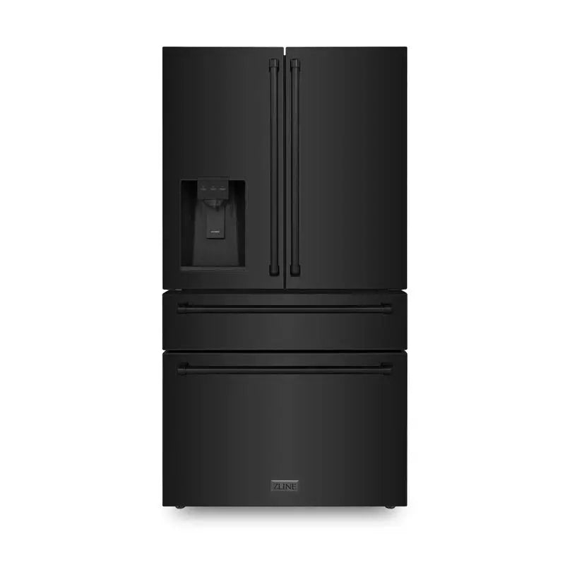 ZLINE 36" French Door Refrigerator W/ Water and Ice Dispenser in Black Stainless Steel | Fridge.com