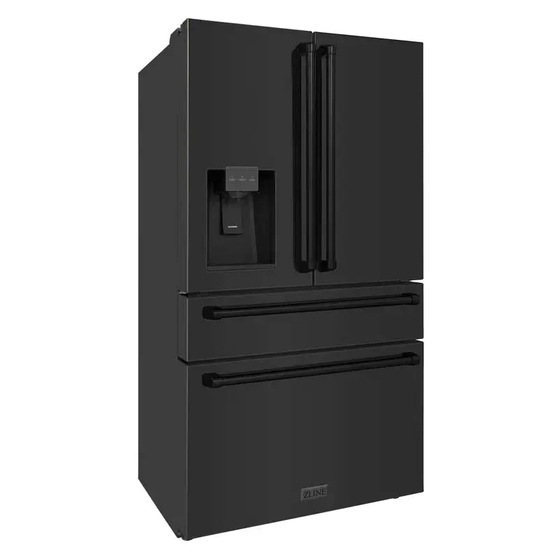 ZLINE 36" French Door Refrigerator W/ Water and Ice Dispenser in Black Stainless Steel | Fridge.com