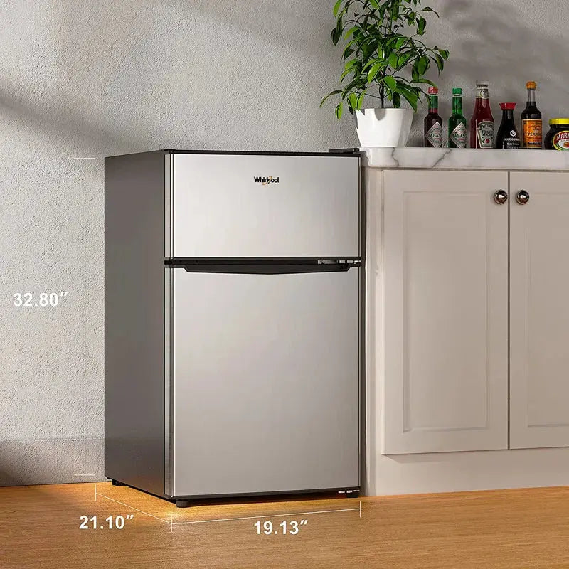 Whirlpool 3.1 Cubic Feet Freestanding Mini Fridge with Freezer | Fridge.com