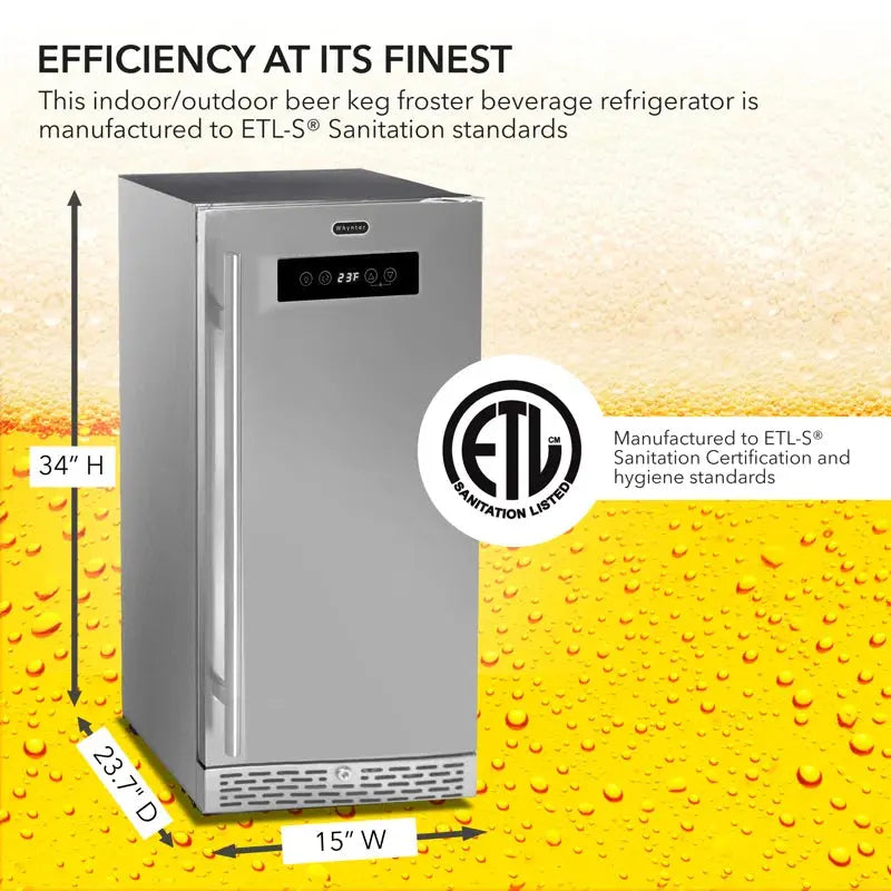 Whynter 2.9 Cu.Ft. Beer Keg Froster Beverage Refrigerator Stainless Steel with Digital Control | Fridge.com