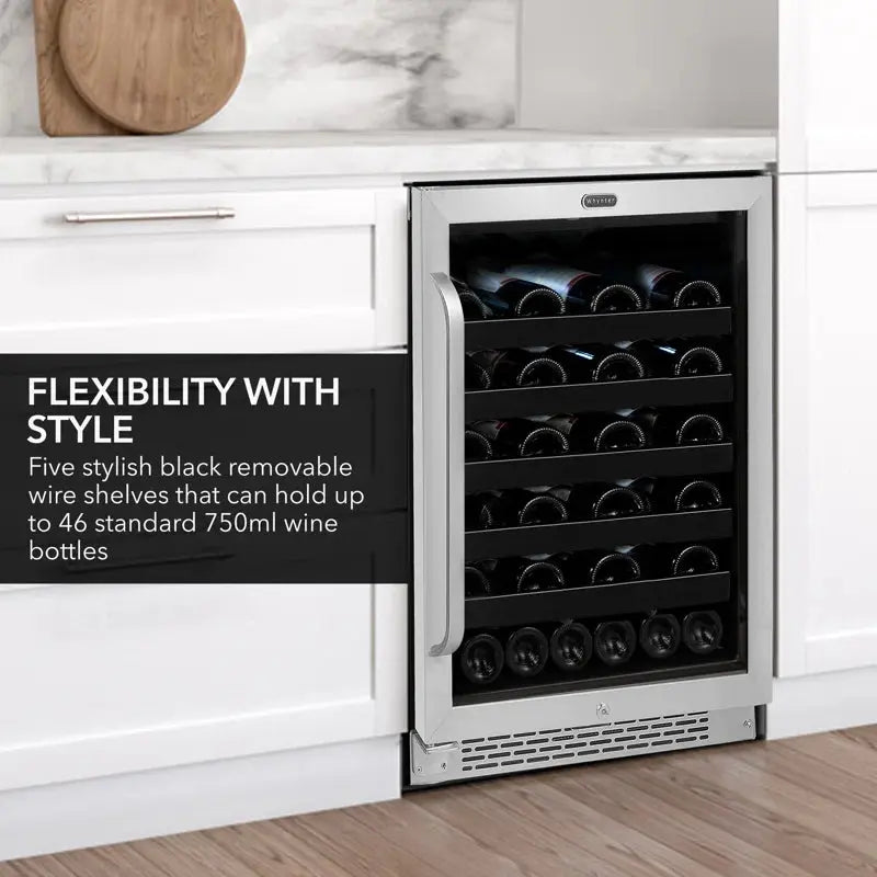 Whynter 24'' Width 46 Bottle Single Zone Built-In Wine Refrigerator with Lock | Fridge.com