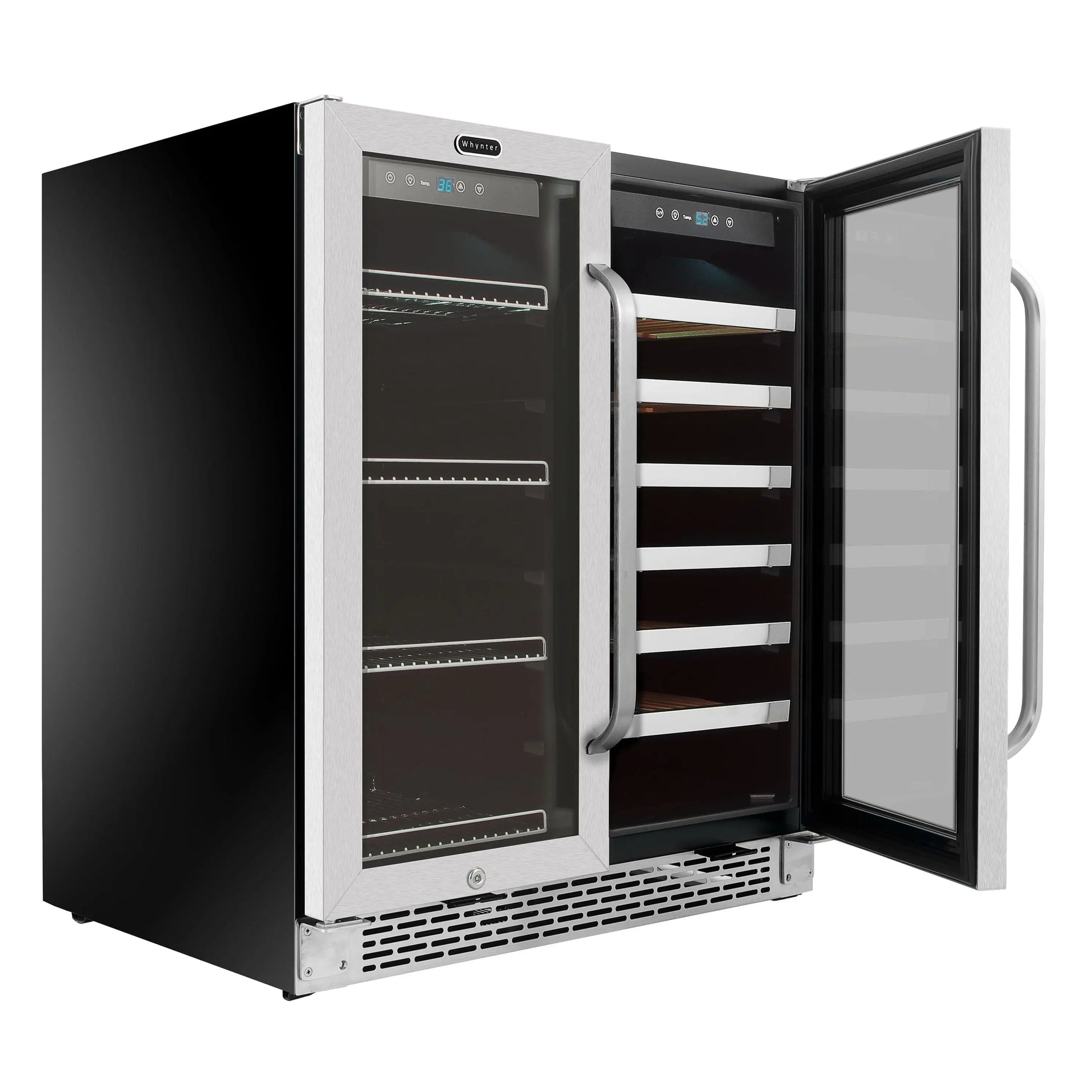 Whynter 30 In. Built-In French Door Dual Zone 33 Bottle Wine Refrigerator 88 Can Beverage Center | Fridge.com