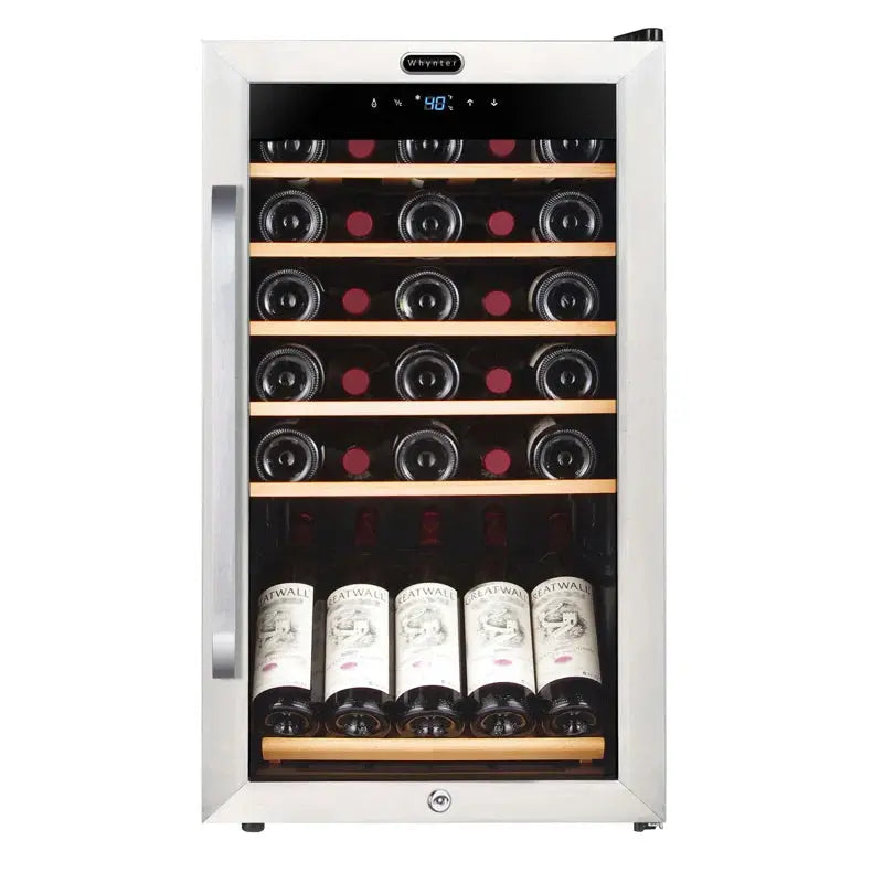 Whynter 34 Bottle Freestanding Wine Refrigerator with Display Shelf and Digital Control | Fridge.com