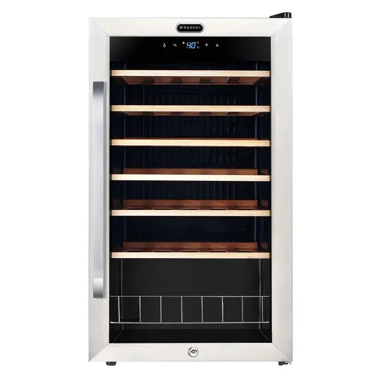 Whynter 34 Bottle Freestanding Wine Refrigerator with Display Shelf and Digital Control | Fridge.com