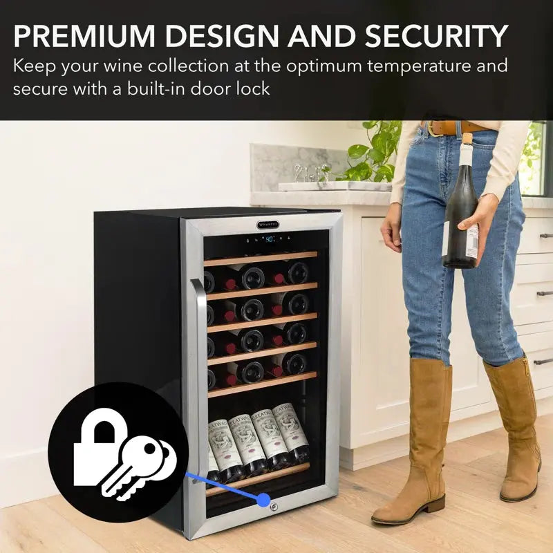 Whynter 34 Bottle Freestanding Wine Refrigerator with Display Shelf and Digital Control | Fridge.com