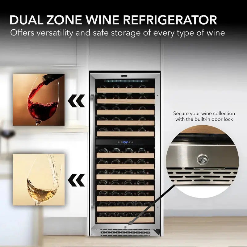 Whynter 92 Bottle Dual Zone Built-In Wine Refrigerator | Fridge.com