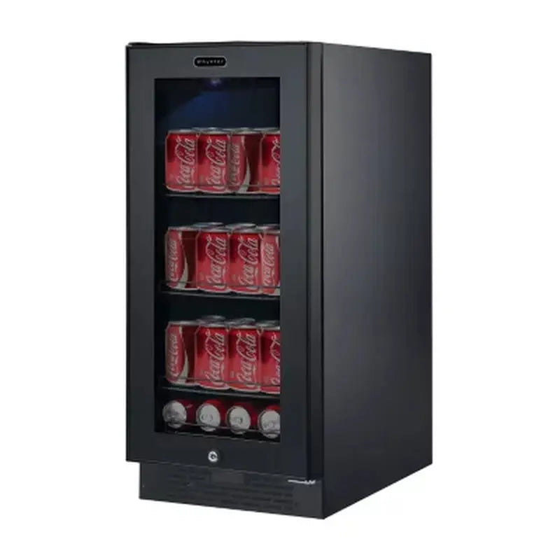 Whynter Built-In Black Glass 80-Can Capacity 3.4 Cu Ft. Beverage Refrigerator | Fridge.com