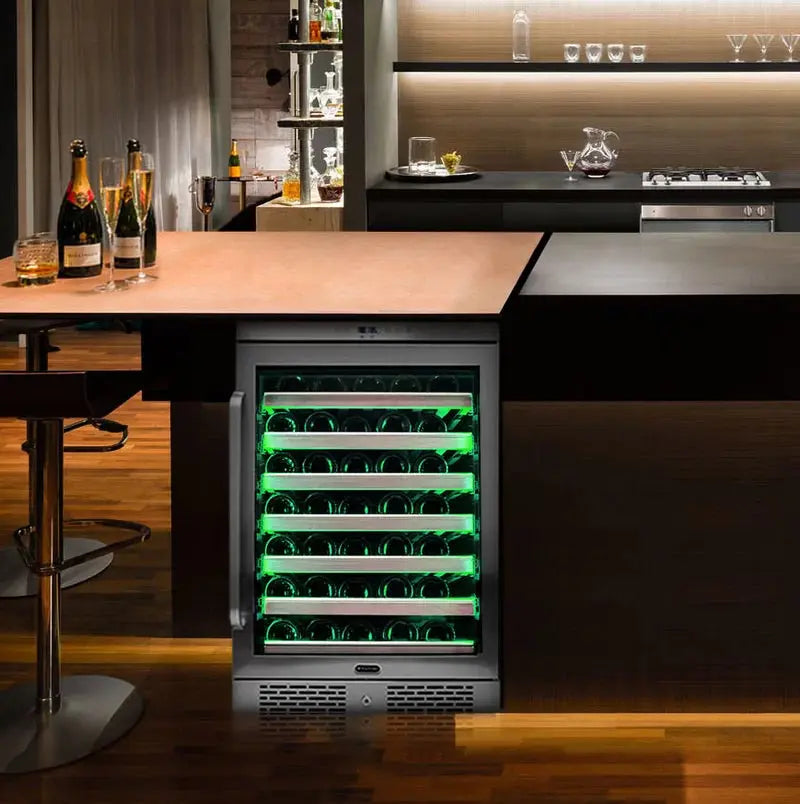 Whynter Elite 24'' Width Spectrum Lightshow 54 Bottle Built-In Wine Refrigerator with Touch Control | Fridge.com