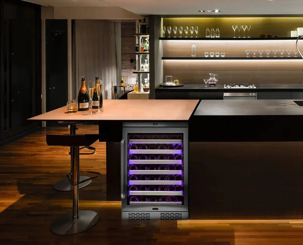 Whynter Elite 24'' Width Spectrum Lightshow 54 Bottle Built-In Wine Refrigerator with Touch Control | Fridge.com