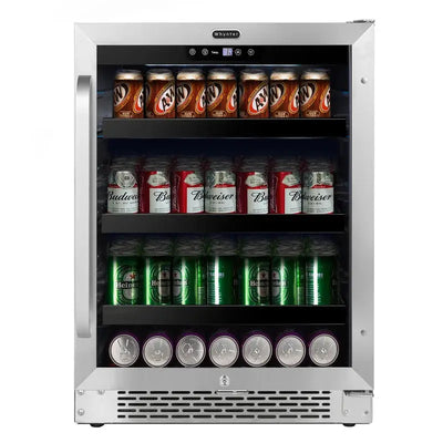 Whyter 24" Width 140 Cans Stainless Steel Beverage Refrigerator with Digital Control | Fridge.com