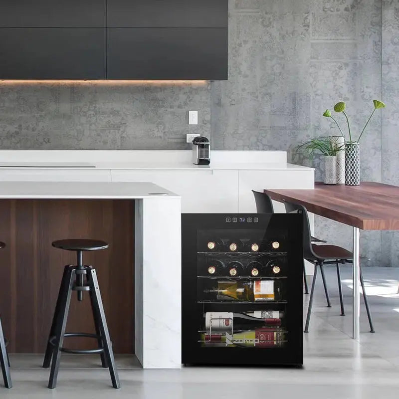 Winado 16.99'' 16 Bottle Single Zone Freestanding Wine Refrigerator | Fridge.com