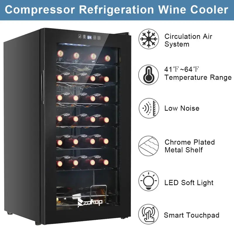 Winado 16.9'' 28 Bottle and Can Single Zone Freestanding Wine & Beverage Refrigerator | Fridge.com