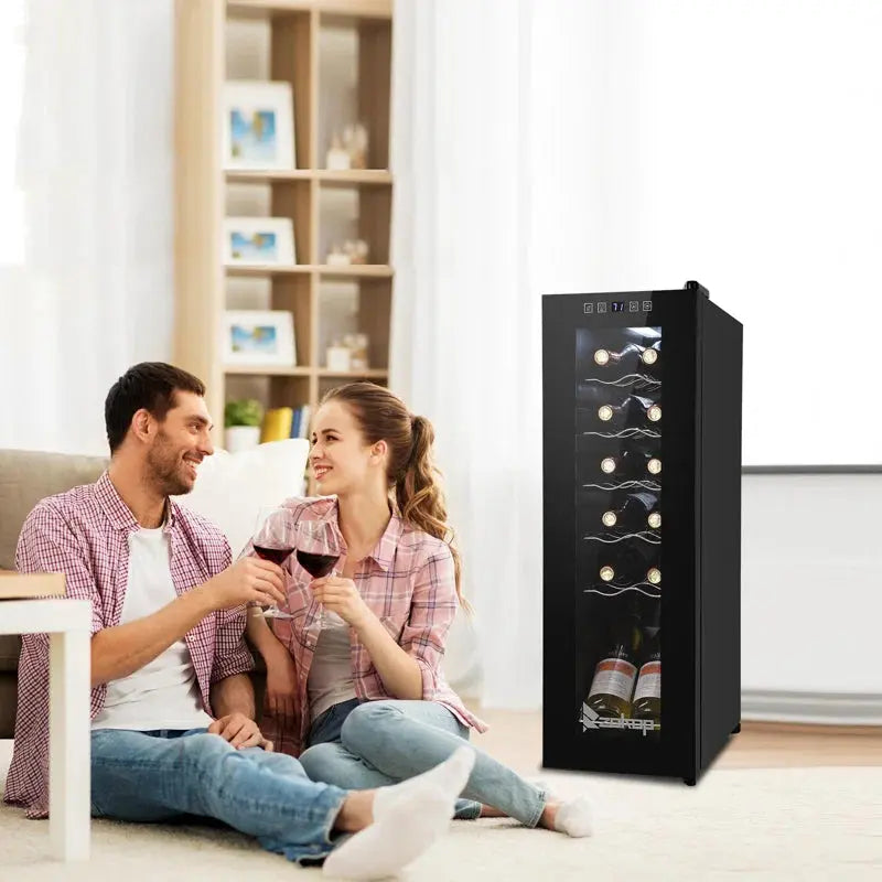 Winado 17.72'' 12 Bottle and Can Single Zone Freestanding Wine & Beverage Refrigerator | Fridge.com