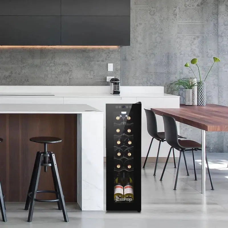 Winado 9.92'' 12 Bottle Single Zone Freestanding Wine Refrigerator | Fridge.com