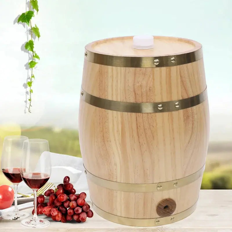 Wine 10L Vertical Pine Wood Wine Barrel Beer Whiskey Rum Vintage Pine Wood Wine Barrel Dispenser | Fridge.com