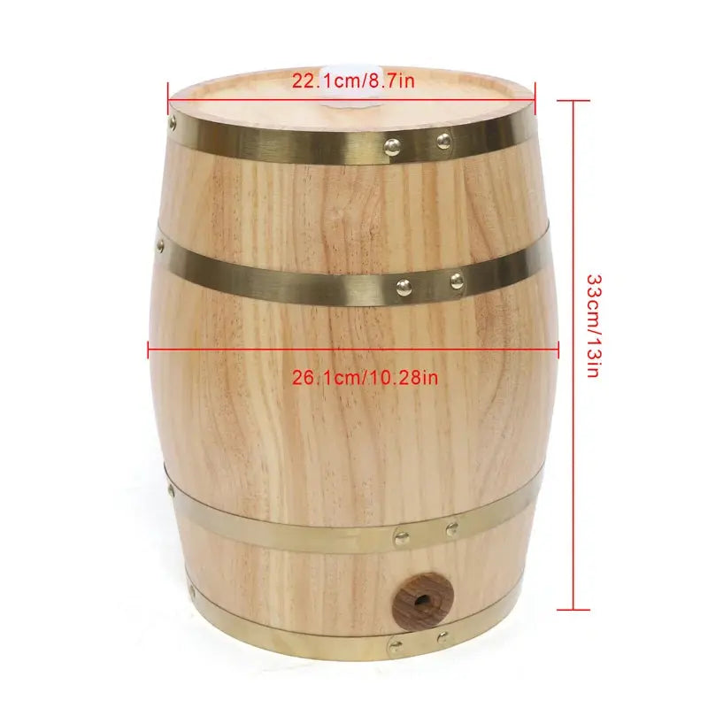 Wine 10L Vertical Pine Wood Wine Barrel Beer Whiskey Rum Vintage Pine Wood Wine Barrel Dispenser | Fridge.com