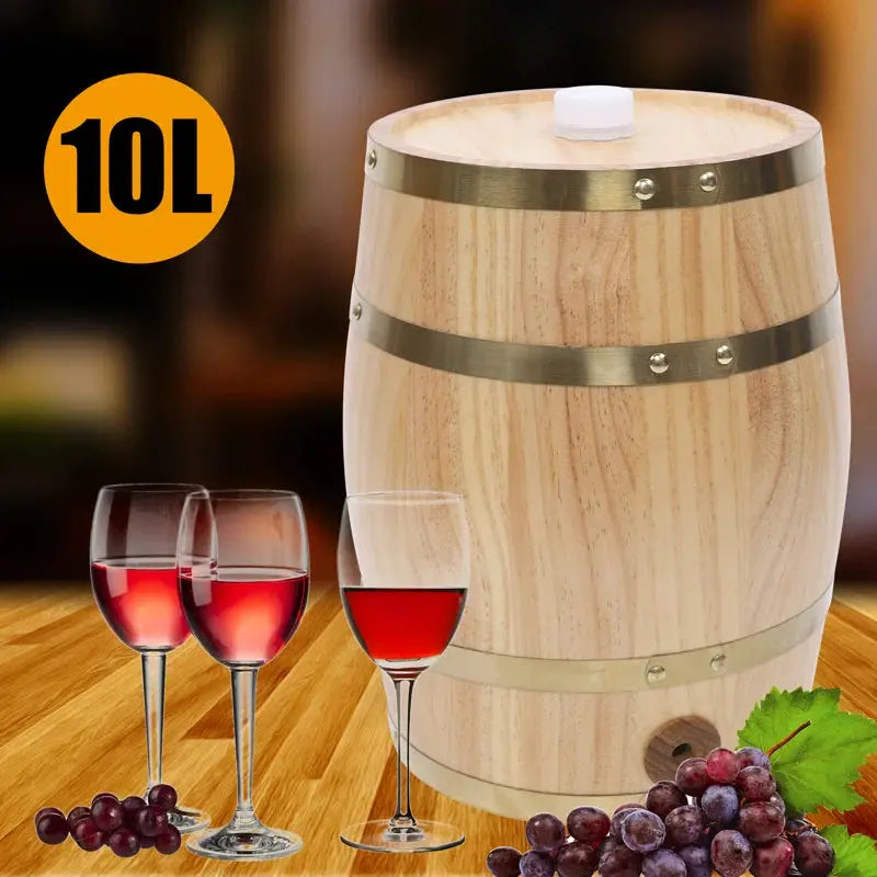 Wine 10L Vertical Pine Wood Wine Barrel Beer Whiskey Rum Vintage Pine Wood Wine Barrel Dispenser | Fridge.com