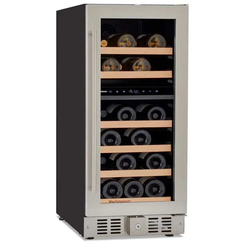 Wine Enthusiast 15'' 26 Bottle Dual Zone Built-In Wine Refrigerator | Fridge.com