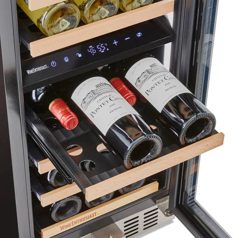 Wine Enthusiast 15'' 26 Bottle Dual Zone Built-In Wine Refrigerator | Fridge.com