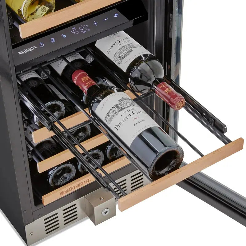 Wine Enthusiast 15'' 26 Bottle Dual Zone Built-In Wine Refrigerator | Fridge.com