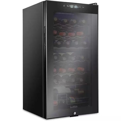 Wine Fridge, Dual Zone 28-Bottle Free Standing Wine Cooler with Lock | Fridge.com