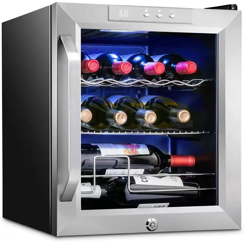 Wine Fridge, Single Zone 12-Bottle Free Standing Wine Cooler with Lock | Fridge.com