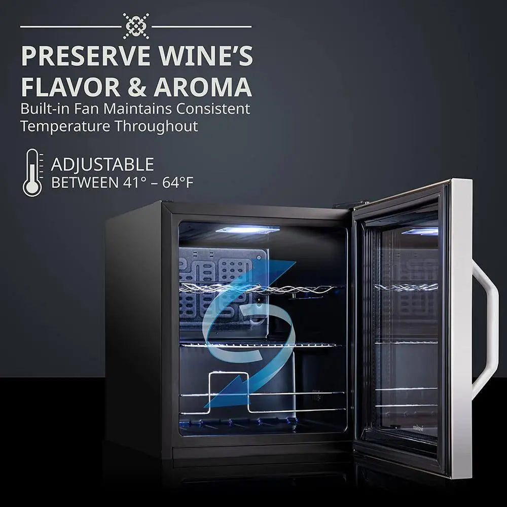 Wine Fridge, Single Zone 12-Bottle Free Standing Wine Cooler with Lock | Fridge.com