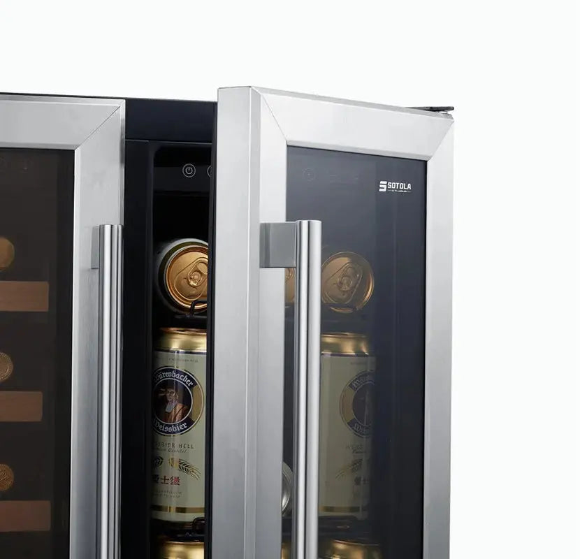 Wtressa 23.4'' 19 Bottle and 76 Can Dual Zone Built-In Wine & Beverage Refrigerator | Fridge.com