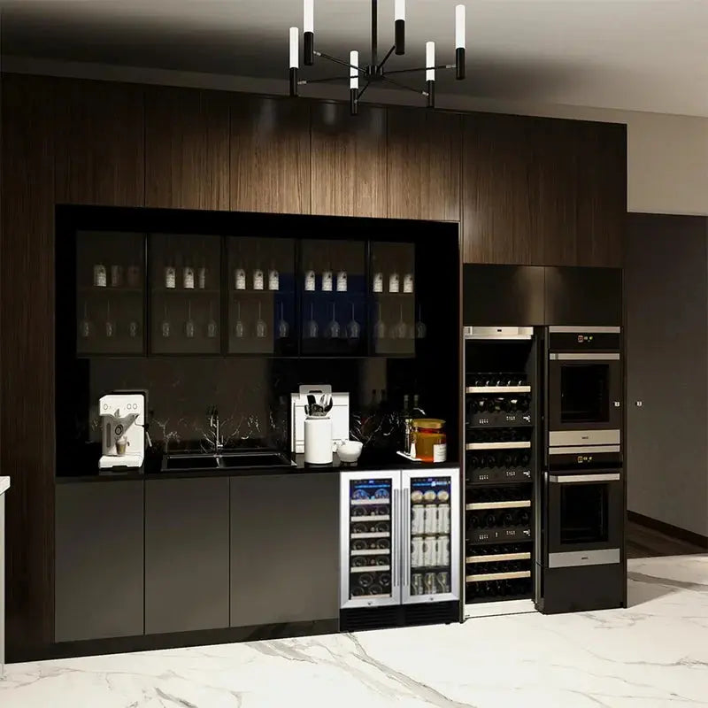 Wtressa 23.4'' 19 Bottle and 76 Can Dual Zone Built-In Wine & Beverage Refrigerator | Fridge.com