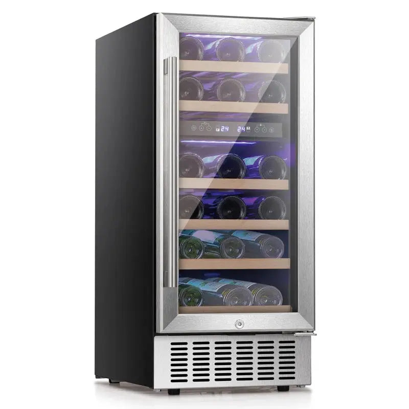 YUKOOL 15'' 28 Bottle Dual Zone Built-In Wine & Beverage Refrigerator | Fridge.com