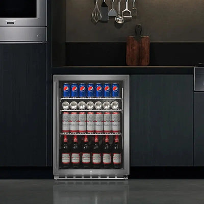 YUKOOL 160 Cans (12 Oz.) Outdoor Rated Freestanding Beverage Refrigerator with Wine Storage | Fridge.com