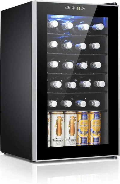 YUKOOL 18.15'' 24 Bottle Single Zone Freestanding Wine Refrigerator | Fridge.com