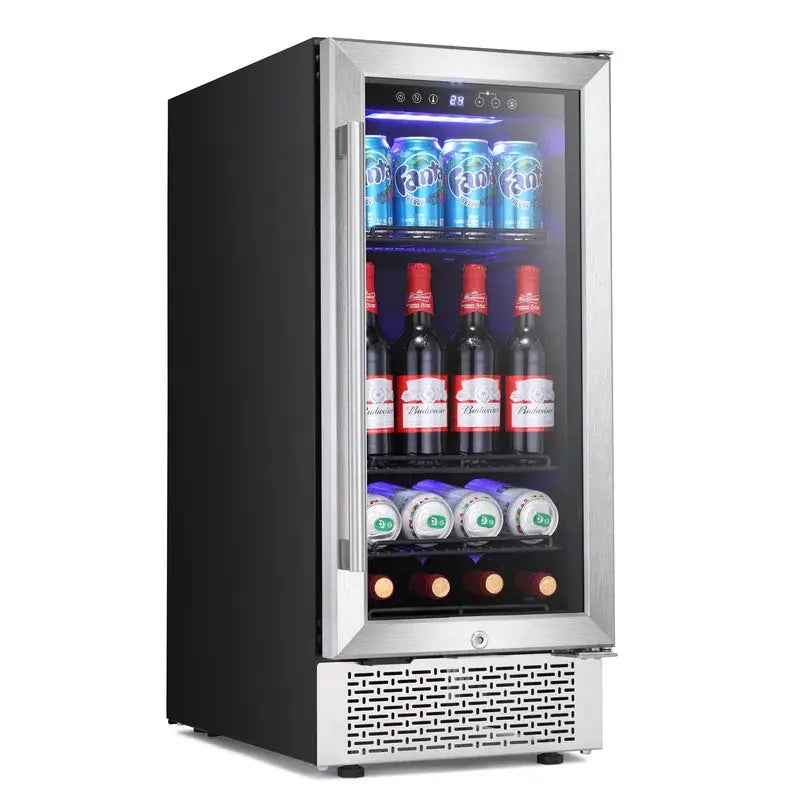 YUKOOL 22.9'' 28 Bottle and 88 Can Single Zone Freestanding Wine & Beverage Refrigerator | Fridge.com