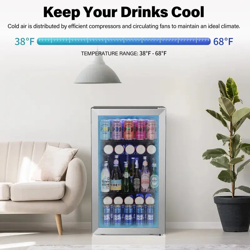 Yeego 140 Cans (12 Oz.) 3.35 Cubic Feet Beverage Refrigerator Freestanding | Fridge.com