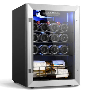 Yeego 16.93'' 20 Bottle Single Zone Wine Refrigerator | Fridge.com