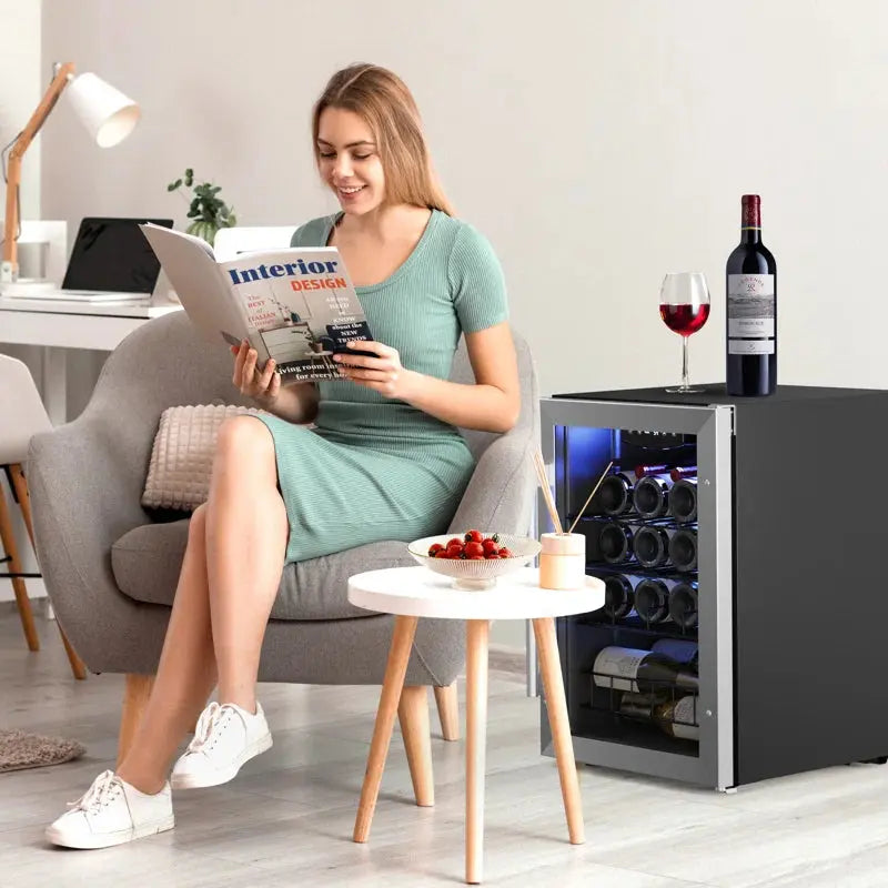 Yeego 16.93'' 20 Bottle Single Zone Wine Refrigerator | Fridge.com