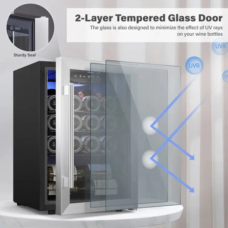 Yeego 16.93'' 20 Bottle Single Zone Wine Refrigerator | Fridge.com