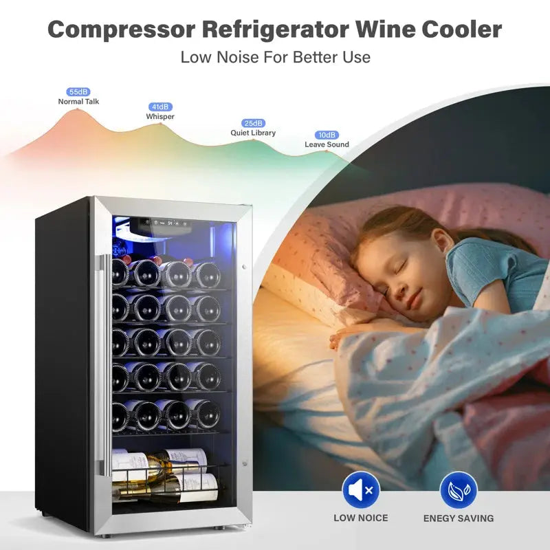 Yeego 16.93'' 28 Bottle Single Zone Wine Refrigerator | Fridge.com