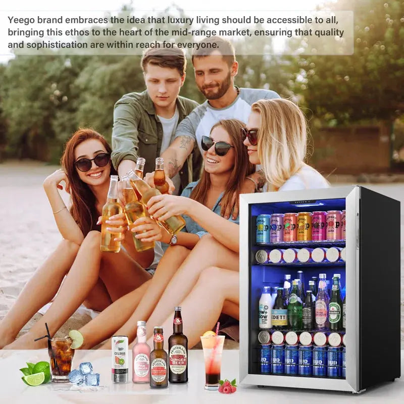 Yeego 180 Cans (12 Oz.) 4.59 Cubic Feet Freestanding Beverage Refrigerator | Fridge.com