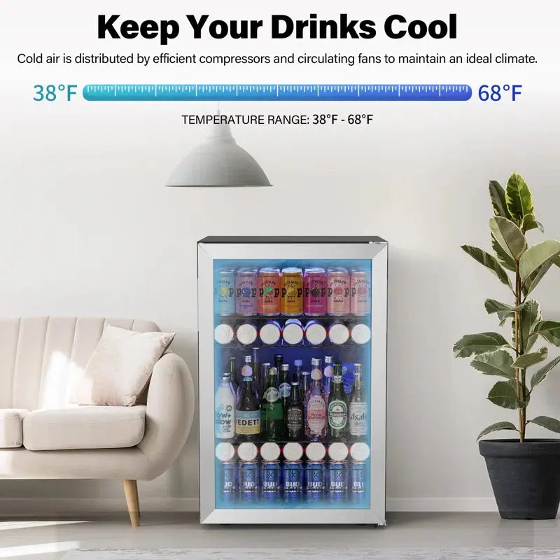 Yeego 180 Cans (12 Oz.) 4.59 Cubic Feet Freestanding Beverage Refrigerator | Fridge.com