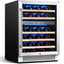 Yeego 23.4'' 46 Bottle Dual Zone Freestanding Wine Refrigerator | Fridge.com