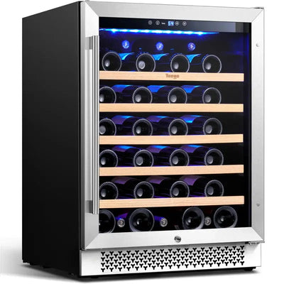 Yeego 23.4'' 52 Bottle Single Zone Wine Refrigerator Built-In Cooler | Fridge.com