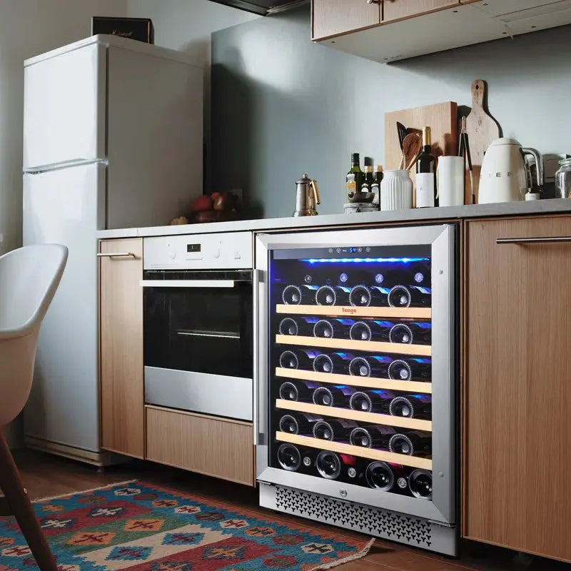 Yeego 23.4'' 52 Bottle Single Zone Wine Refrigerator Built-In Cooler | Fridge.com