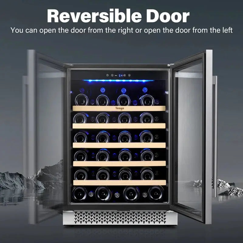 Yeego 23.4'' 52 Bottle Single Zone Wine Refrigerator Built-In Cooler | Fridge.com