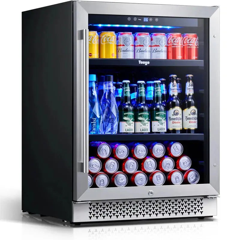 Yeego 24'' 180 Can Built-In Beverage Refrigerator Beer Fridge Drink Cooler | Fridge.com